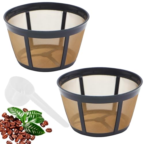 Aolleteau 2 Pack Reusable Coffee Filter Replacement for BUNN 8 10 12 Cup Coffee Maker and Brewer Series BX, BTX, GRX, NHB, NHS, ST, HG & H