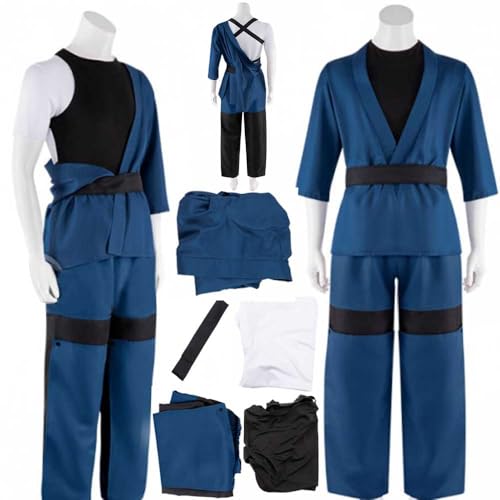 Vasfarok Fire Force Cosplay Shinmon Benimaru Costume Outfit Fire Force Uniform Men Halloween (Blue, X-Large)