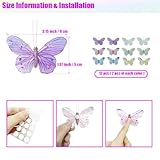 12PCS Feather 3D Butterfly Wall Stickers Pastel Colored Pink Purple Blue Yellow Green White Butterflies Decals for Nursery Girls Bedroom Butterfly Birthday Party Cake Wedding Baby Shower Decorations