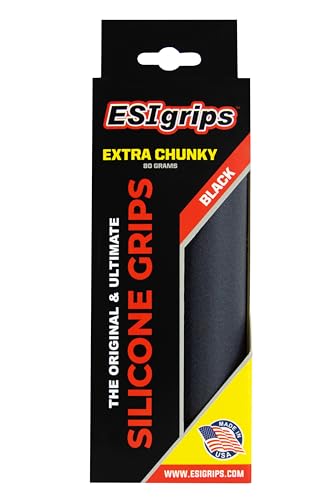 ESI Grips Extra Chunky Silicone MTB Grip - Ultimate Comfort and Control for Mountain Bike and E-Bike Riders, Durable Silicone Bicycle Handlebar Grips for a Smooth Ride, Black