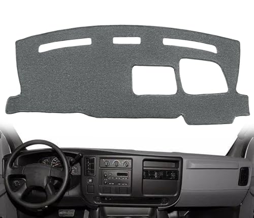 Dash Cover Mat Custom Fit for Chevy Chevrolet Express/GMC Savana Van Dashboard Pad Cap Carpet Protector K201 (Dark Gray)