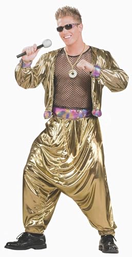 Rubies Men's 80s Video Superstar Costume, Gold, One Size for Themed Parties and Halloween