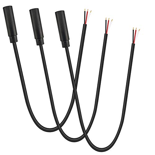 SIOCEN (3 Pack Replacement 3.5mm Female Jack to Bare Wire Open End TRS 3 Pole Stereo 1/8" 3.5mm Jack Plug Connector Audio Cable for Headphone Headset Earphone Cable Repair
