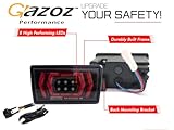 GAZOZ PERFORMANCE F1 Style 4th Brake/Fog Light Kit Rear Bumper - Plug and Play Brake Light Compatible with 2022-2025 Subaru WRX VB - Clear Lens Red Bar - Functions as Tail Lamp & Brake Lamp