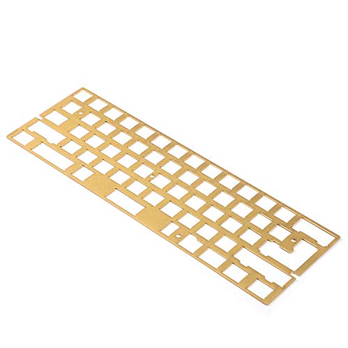 YMDK CNC 60% PVD Brass Plate Universal Positioning Board for GH60 60% Keyboard DIY Support ISO ANSI WKL (Sand Blast PVD)