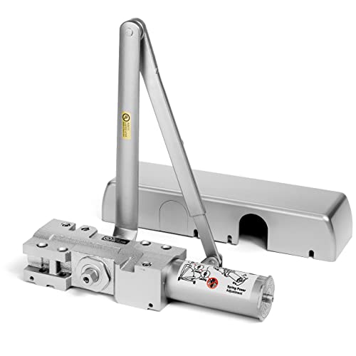 Dynasty Hardware Door Closer, Grade 1 Heavy Duty Commercial Hydraulic Closer, Self-Closing, Adjustable Spring Size 1-6, ADA Compliant, Surface Mount, Sprayed Aluminum, Series 4401