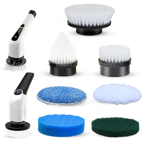 Replaceable Brush Heads for Electric Spin Scrubber, 7 Pieces Cleaning Brushes Compatible with Brands ANS 8050/ ANS 8051/ LZ-8052. Cordless Spin Scrubber, Power Cleaning Brushes for Bathroom Kitchen