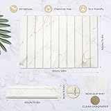 Sofort Stone Drying Mat for Kitchen Counter, Super Absorbent Foldable Dish Drying Mat, Gold White Marble Quick Drying Diatomaceous Earth Mats for Dishes, Pots, Utensils Large 24"×16"