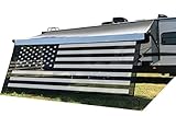 Tentproinc RV Awning Sun Shade Screen 8' X 20' 3'' (American Flag) Black Mesh Sunshade Camper Trailer Awning Shade Screen UV Blocker Completed Kits
