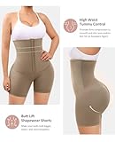 FeelinGirl Body Shaper for Women Tummy Control Shorts High Waisted Shapewear Shorts Waist Trainer Compression Leggings Khaki