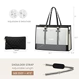 LOVEVOOK Laptop Bag for Women 15.6 inch Canvas Laptop Tote Bag, Large Capacity Work Bag with Clutch Purse, Computer Bag Office Business Briefcase, Casual Handbag for Travel College Teacher School