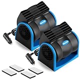 Tujoe 2 Pcs 12v Car Fan Car Vehicle Electric Cooling Fan with Cigarette Light Plug Mini Adjustable Speed Silent Air Cooler Portable Cold Air Fans for Cars Auto Suv Truck Cart Rv Atv