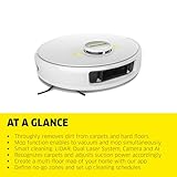 Kärcher RCV 5 Robot Vacuum Cleaner with Mop Function 5000Pa, Remote Control via App, LiDar Navigation, Dual Laser and AI, Floor Mapping, Obstacle Recognition, 140 min Run Time, Hard Floors and Carpets