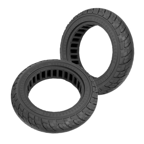 Scooter Solid Tire 10 Inch 60/70-7.0 Electric Scooter Wheels Replacement Tire Front or Rear Puncture Resistant Rubber Solid Tire for Off Road Replacement Rubber Tires,2PCS