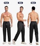 5 Pack Mens Sweatpants Open Bottom Joggers for Men with Zip Pockets Loose Fit Mesh Athletic Pants for Running,Casual(Black,Dark Gray,Light Gray,Navy,Army Green,L)