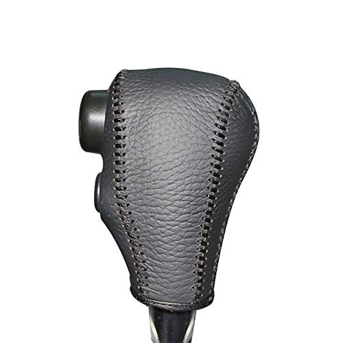 JI Loncky Black Genuine Leather Custom Fit Car Gear Shift Knob Cover for Honda CRV CR-V 2007 2008 2009 2010 2011 Automatic Accessories