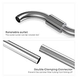 FZONE Aquarium Stainless Steel Skimmer Lily Pipes Inflow and Outflow with Spin Skimmer and Adjustable Rod for Aquarium Filter 5/8''(16/22mm) Tubing