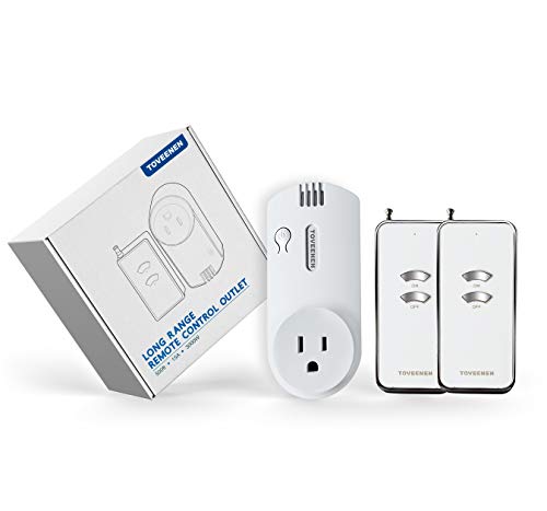 Remote Control Outlet 500ft~1000ft Ultra Long Range 15A Wireless Switch for Lights Heater Pump Fan Vacuum (2 Remote)
