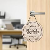 Putuo Decor Welcome Please Knock Do Not Disturb Door Hanger, PVC Round In A Meeting Sign For Office Door, In Session Sign For Therapists Office Clinic Treatment Double Sided Plaque 9 In