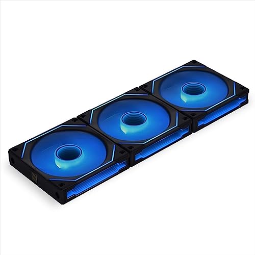 Lian Li UNL Fan SL-Infinity 120-Triple Pack-ARGB Fan (Non-Wireless) -Infinity Mirror-Daisy-Chain Design. Customizable Lighting Effects-One Cable Connection-with Controller-Black-UF-SLIN120-3B