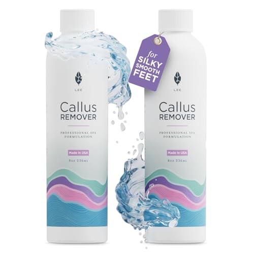 Lee Beauty Professional Callus Remover for Feet - Original, Powerful Formulation - Extra Strength Gel, Home Pedicure Foot Spa Results - Cracked & Dead Dry Skin Supplies - 8 Oz, Pack of 2