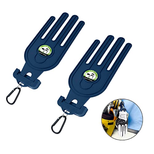 GUNPJONE Golf Glove Holder Stretcher, 2PCS Durable Glove Support Frame Dryer Shaper Tool Accessories for Sports Gloves Maintenance, Blue