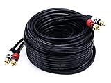 Monoprice Premium RCA Cable - 75 Feet - Black | 2 RCA Plug to 2 RCA Plug, Male to Male, 22AWG