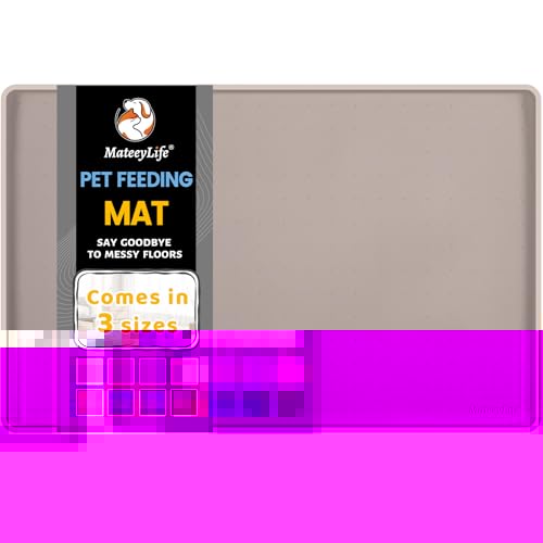 MateeyLife Silicone Cat & Dog Food Mat for Floors Waterproof, Anti-Slip Dog Bowl Mats for Food and Water, Pet Feeding Mats with Lip to Prevent Spills, Pet Placemat for Messy Drinkers to Protect Floors