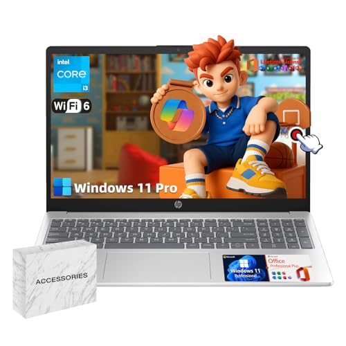 HP 15.6 Business Touchscreen Laptop Computer - w/Office Lifetime & Windows 11 Pro & DVD Drive | 15.6" HD 250 nits Touch Display | Intel i3 1215U | Wi-Fi6 | 32GB RAM • 1TB SSD