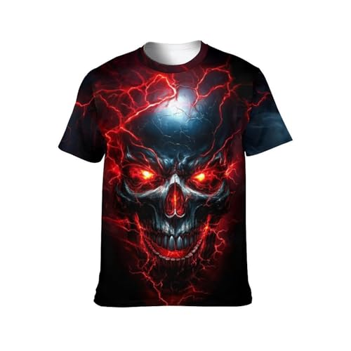 Imcanpen Men's Skull Graphic T-Shirt Summer Short Sleeve Tops,Multicolor3,2XL