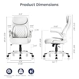 Nouhaus Ergonomic Office Chair Premium Microfiber Leather Adjustable Lumbar Support & Armrests, High Back Comfy Desk Gaming Chairs Executive Computer Swivel Chair Tilt Function(Posture,White)