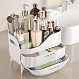 Pajiriona Makeup Organizer with Drawers,Skincare Organizer for Vanity,Storage Box with Handle,Large Cosmetic Display case for Dresser, Bathroom Countertop