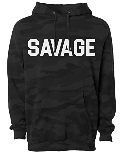 ShirtBANC Hip Hop Top Dog Savage Hoodie Bold Hustler Street Style Design Sweater Black Camouflage