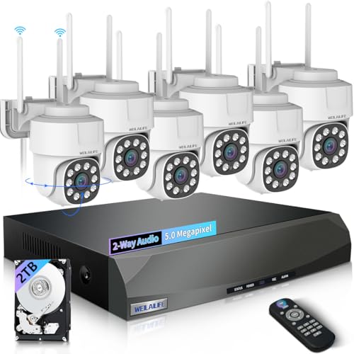 【2-Way Audio】 Outdoor Wireless Security Camera System, WiFi PTZ Camera Systems, Home Video Surveillance Cameras，Surveillance DVR Kits