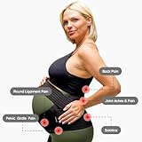 BABYGO® 4 in 1 Pregnancy Support Belt Maternity & Postpartum Band - Relieve Back, Pelvic, Hip Pain, SPD & PGP >> inc 40 Page Pregnancy Book for Birth Preparation, Labor & Recovery XL Black