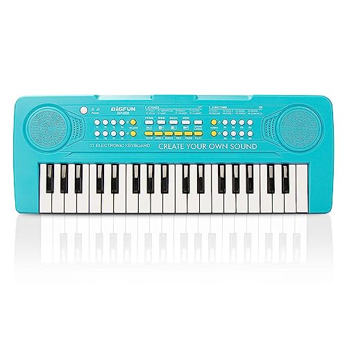 BIGFUN Kid Keyboard Piano - 37 Keys Keyboard Piano Kids Multifunction Music Educational Instrument Toy Keyboard Piano for 3, 4, 5, 6, 7, 8 Girls and Boys (Blue)