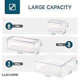 Luckore 10 Pack Clear Fridge Organizer, Stackable Refrigerator Organizer Bins with Lids, Fridge Storage Containers for Kitchen, Food, Cabinets, Fruits, Vegetables, Cereals