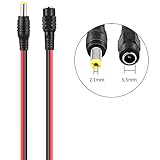 (Real 20AWG 43x2pcs Copper Strands) 10 Pairs DC Power Pigtail Cables Wire 12V 5A Male & Female + 10 Pairs DC Power Jack Plug Adapter Connectors for CCTV Home Security Surveillance (2.1mm x 5.5mm)