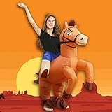 Inflatable Costume Adult Ride On Horse Costumes Cowboy Air Blow Up Funny Riding Horse Suit for Men Women Halloween