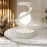 Aladeno Modern Spiral Bedside Lamp Innovative 3D Visual Levitation Ball LED Table Lamp Modern Spiral Bedside Lamp Table Lamp for Bedroom Living Room Office ﻿ (White)