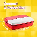 tombert 1800+ Carrying case for PTCG Trading Cards, Gifts for Boys, Hard-Shell Storage Box fits PTCG and Magic MTG Cards, Holds 1800+ Cards (Red&White-XXL)