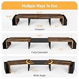 Simple Houseware Desk Dual Monitor Stand Riser with Drawer, Rustic Brown