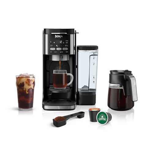 Ninja Drip Coffee Maker With K Cup Combo, DualBrew Pro Specialty Coffee Machine, Hot and Iced Coffee Maker Compatible with K-Cup Pods, 12 Cup Single Serve Coffee Maker with Paper Filter, CFP101