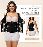 SHAPSHE Waist Trainer Corset for Women Tummy Control Sport Workout Body Shaper Vest for Women Postpartum Gym Zipper and Hooks Black