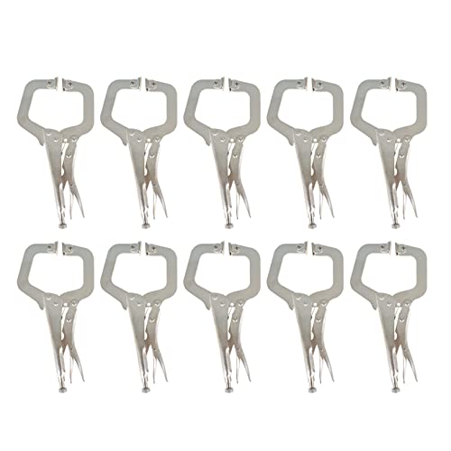findmall 10Pcs 11 Inch Locking C Clamps with Swivel Pads Heavy Duty C-Type Locking Plier Table and Tool Vise Grip
