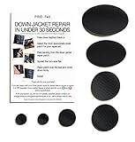 Pro-Fix Down Jacket Repair Patches Easy to Use, Pre-Cut, Self-Adhesive, Waterproof, Tear-Resistant Rip-Stop Nylon Fabric Patches for Jackets & Patches for Clothing, Down Jacket Patches - Black