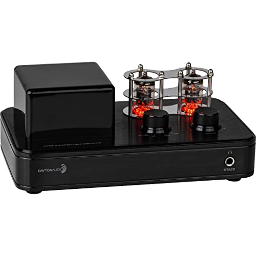 Dayton Audio HTA20 Integrated Stereo Hybrid Hi-Fi Vacuum Tube Class A/B Amplifier 20 Watts RMS with Subwoofer Output, Headphone Output, Bluetooth 5.0 and USB DAC (HTA20)