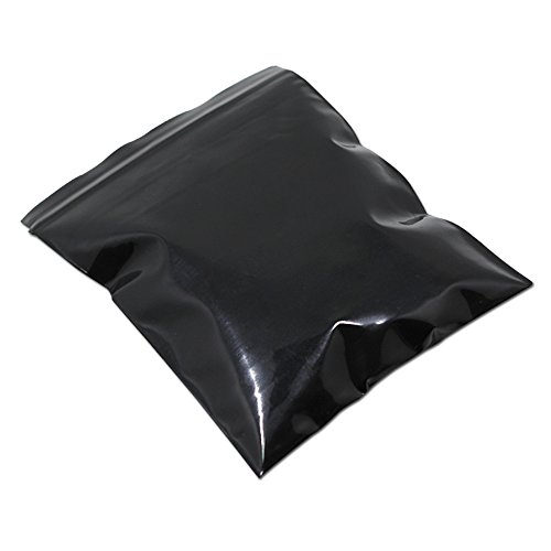 100 Pieces Black Reclosable Zip Bags 5.1mil Thickness Poly Plastic Packaging Resealable Zipper Lock Closure Bag for Storage (6.69x9.8 inch)