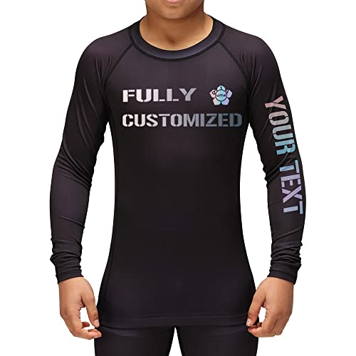 DIYUME Custom Logo Youth Rash Guard Sublimated Team Sweatshirts Cycling Boxing Jersey, Age-10 XXL