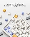 Kisnt Wireless Mechanical Keyboard,Creamy Sound Gasket Gaming Keyboard with Bluetooth/2.4GHz/USB-C, 75% 85 Keys Custom Hot Swappable Compact Keyboard for Win/Mac (Beige,Linear Switch)